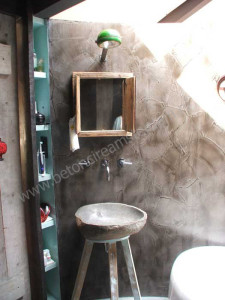 Badkamer met betonstuc (beton ciré)