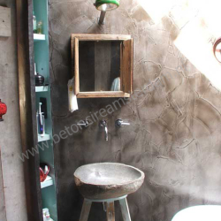 Badkamer met betonstuc (beton ciré)