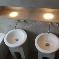 Badkamer met betonstuc (beton ciré)